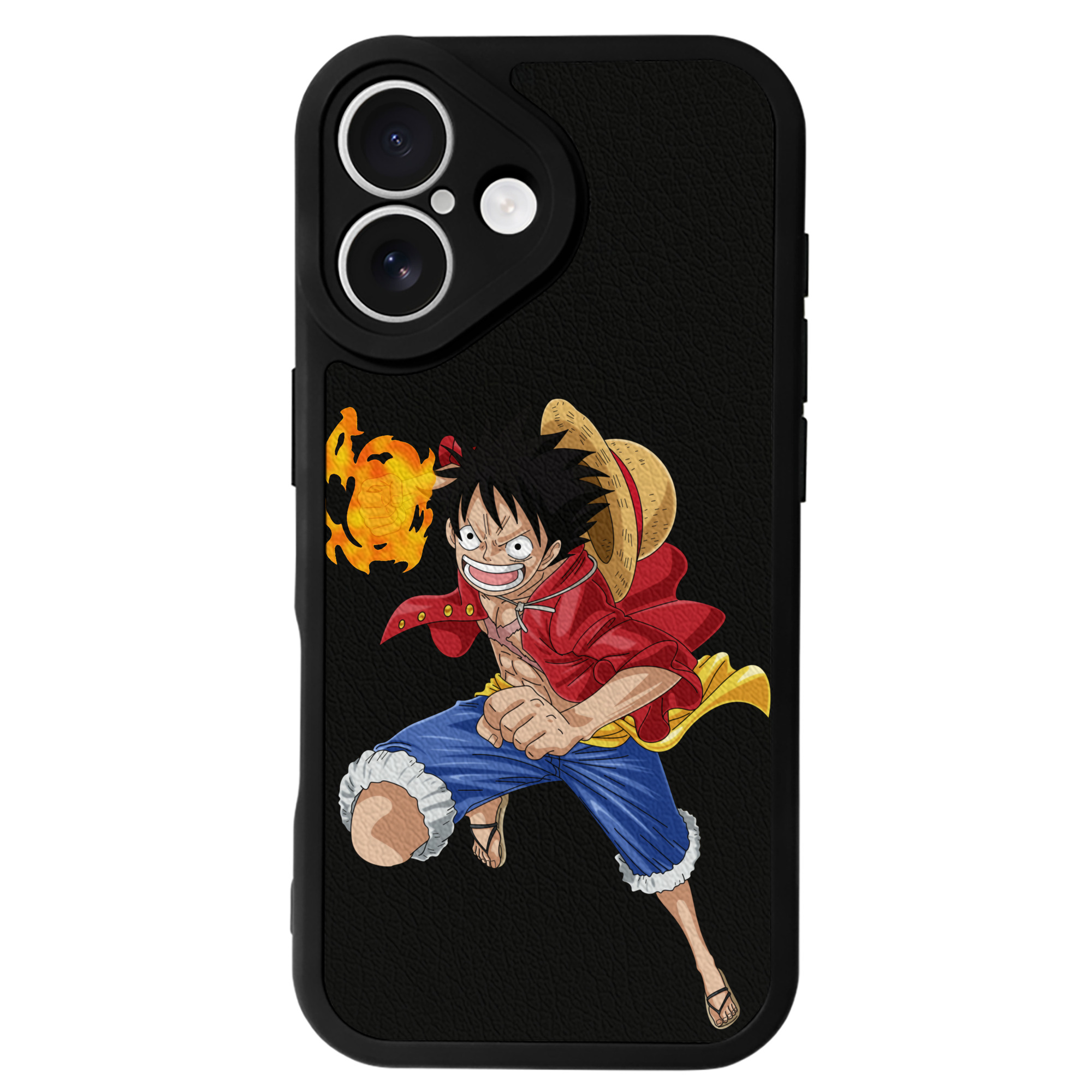 （画像用） ワンピース モンキー・D・ルフィ ONE PIECE Monkey D. Luffy 【iPhone 16シリーズ対応】シリコンスマホケース（レザー調） 材質：シリコン